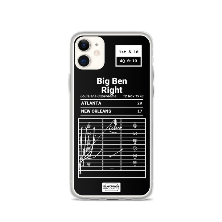 Atlanta Falcons Greatest Plays iPhone Case: Big Ben Right (1978)