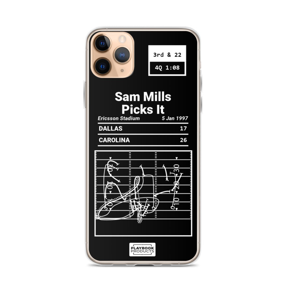 Carolina Panthers Greatest Plays iPhone Case: Sam Mills Picks It (1997)