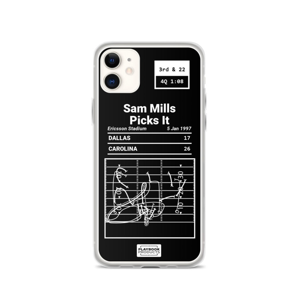Carolina Panthers Greatest Plays iPhone Case: Sam Mills Picks It (1997)