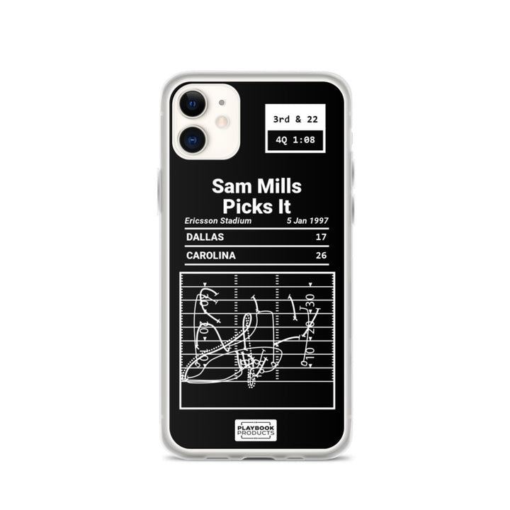 Carolina Panthers Greatest Plays iPhone Case: Sam Mills Picks It (1997)