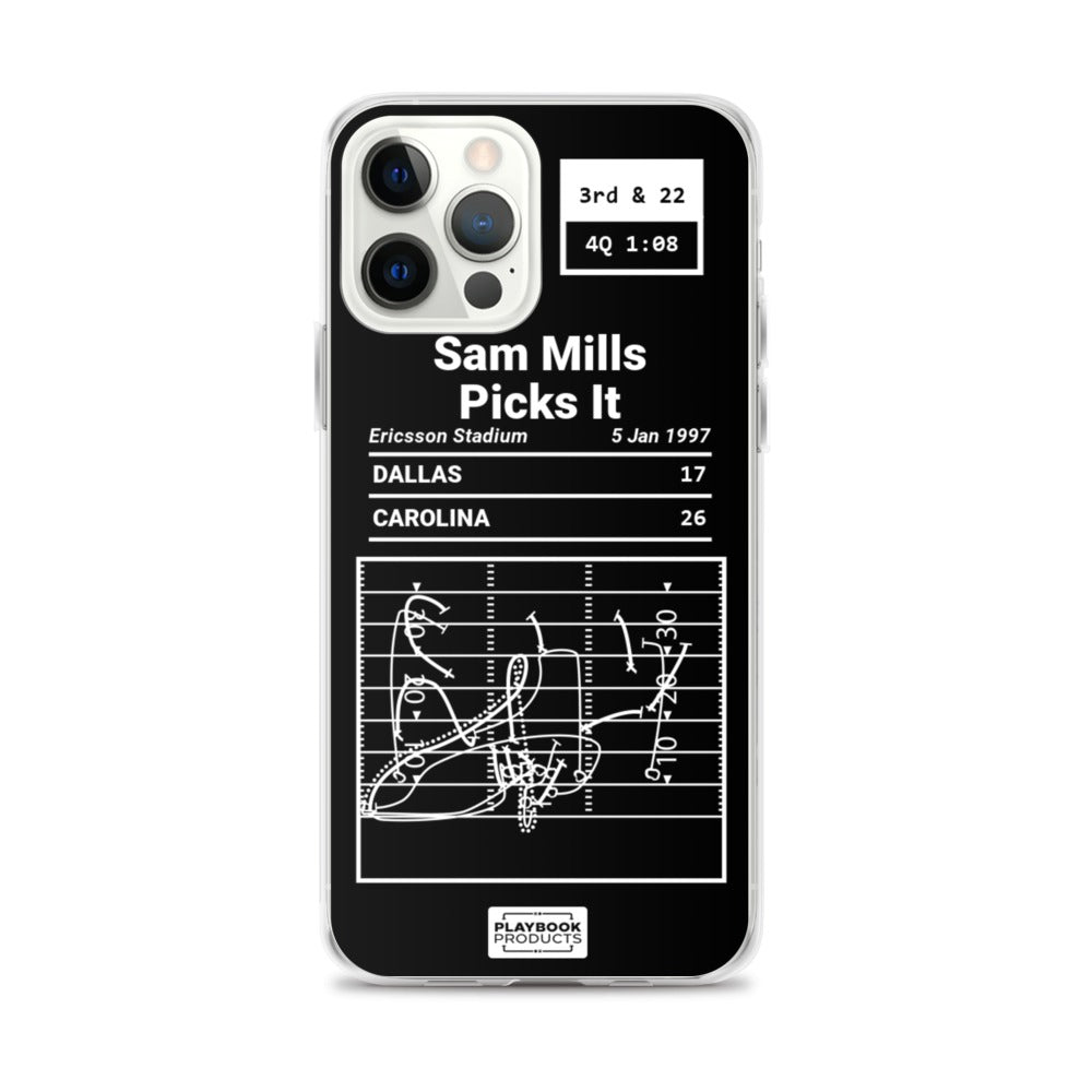 Carolina Panthers Greatest Plays iPhone Case: Sam Mills Picks It (1997)
