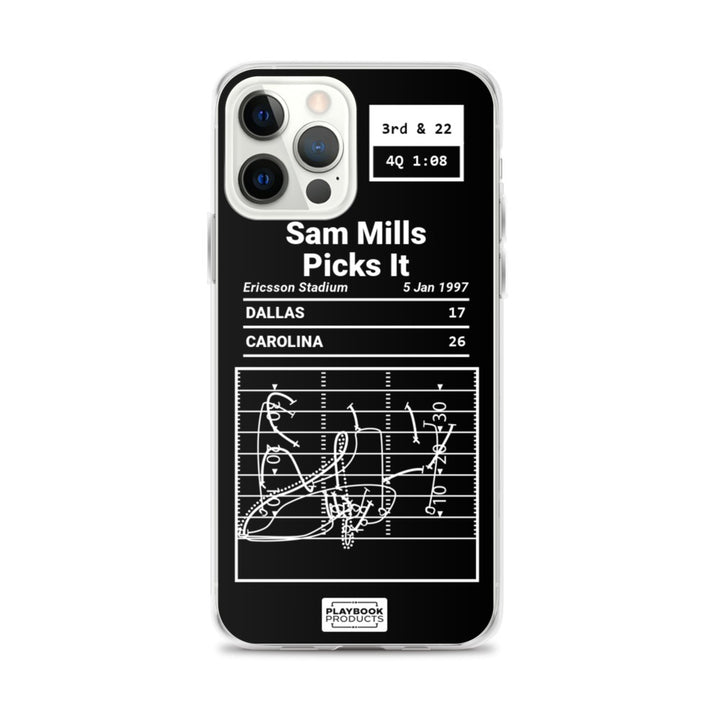 Carolina Panthers Greatest Plays iPhone Case: Sam Mills Picks It (1997)