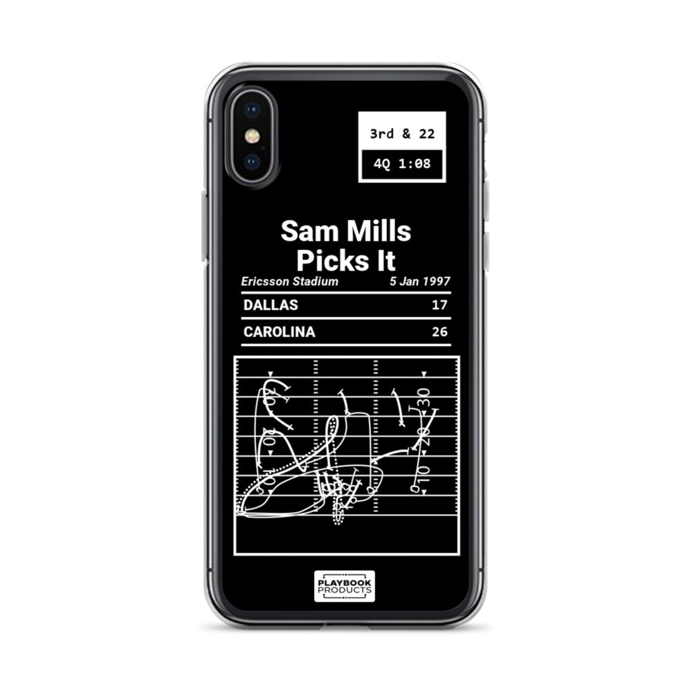 Carolina Panthers Greatest Plays iPhone Case: Sam Mills Picks It (1997)