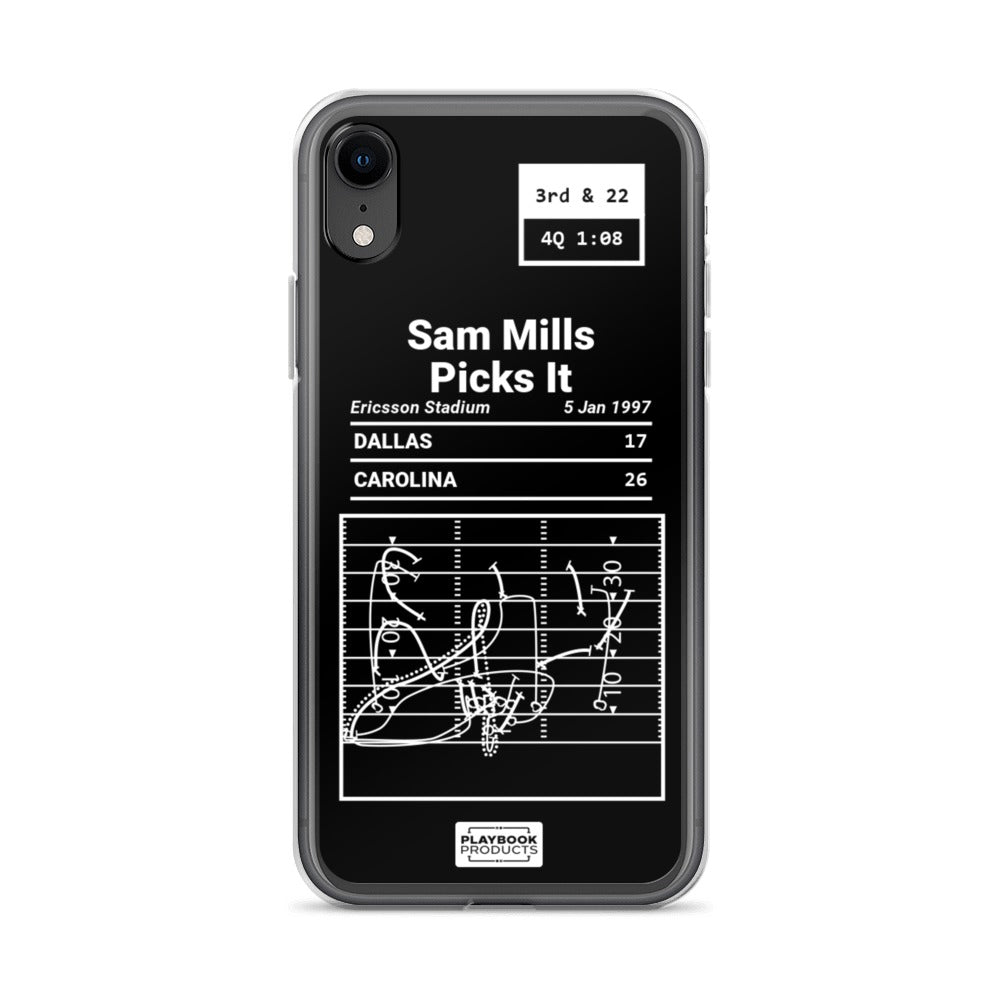 Carolina Panthers Greatest Plays iPhone Case: Sam Mills Picks It (1997)