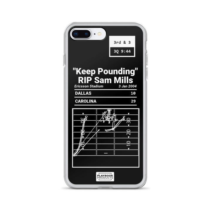 Carolina Panthers Greatest Plays iPhone Case: "Keep Pounding" RIP Sam Mills (2004)