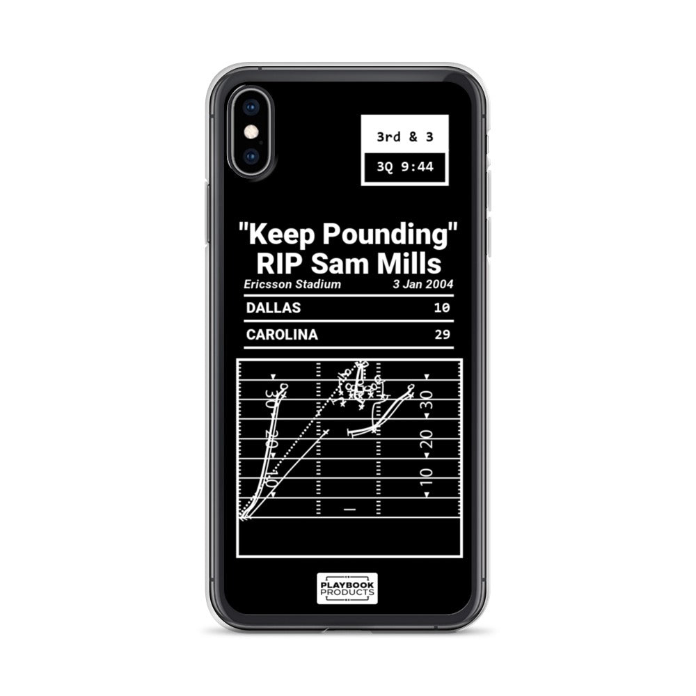 Carolina Panthers Greatest Plays iPhone Case: "Keep Pounding" RIP Sam Mills (2004)