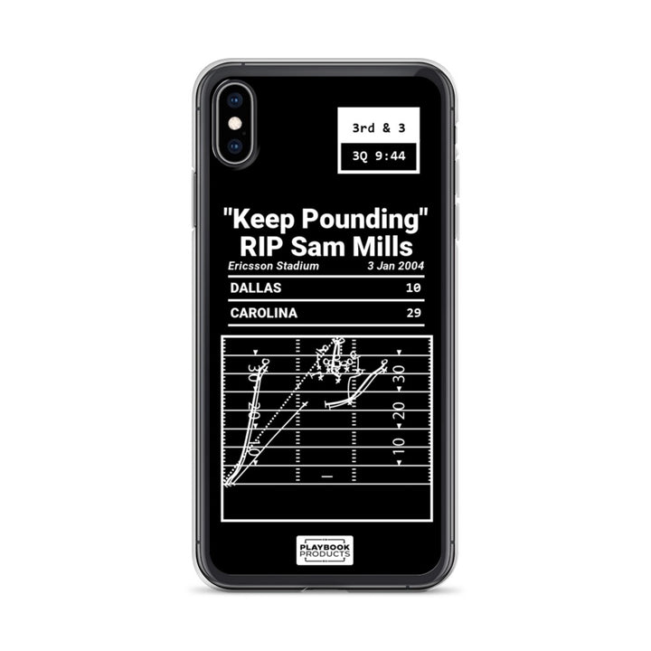 Carolina Panthers Greatest Plays iPhone Case: "Keep Pounding" RIP Sam Mills (2004)