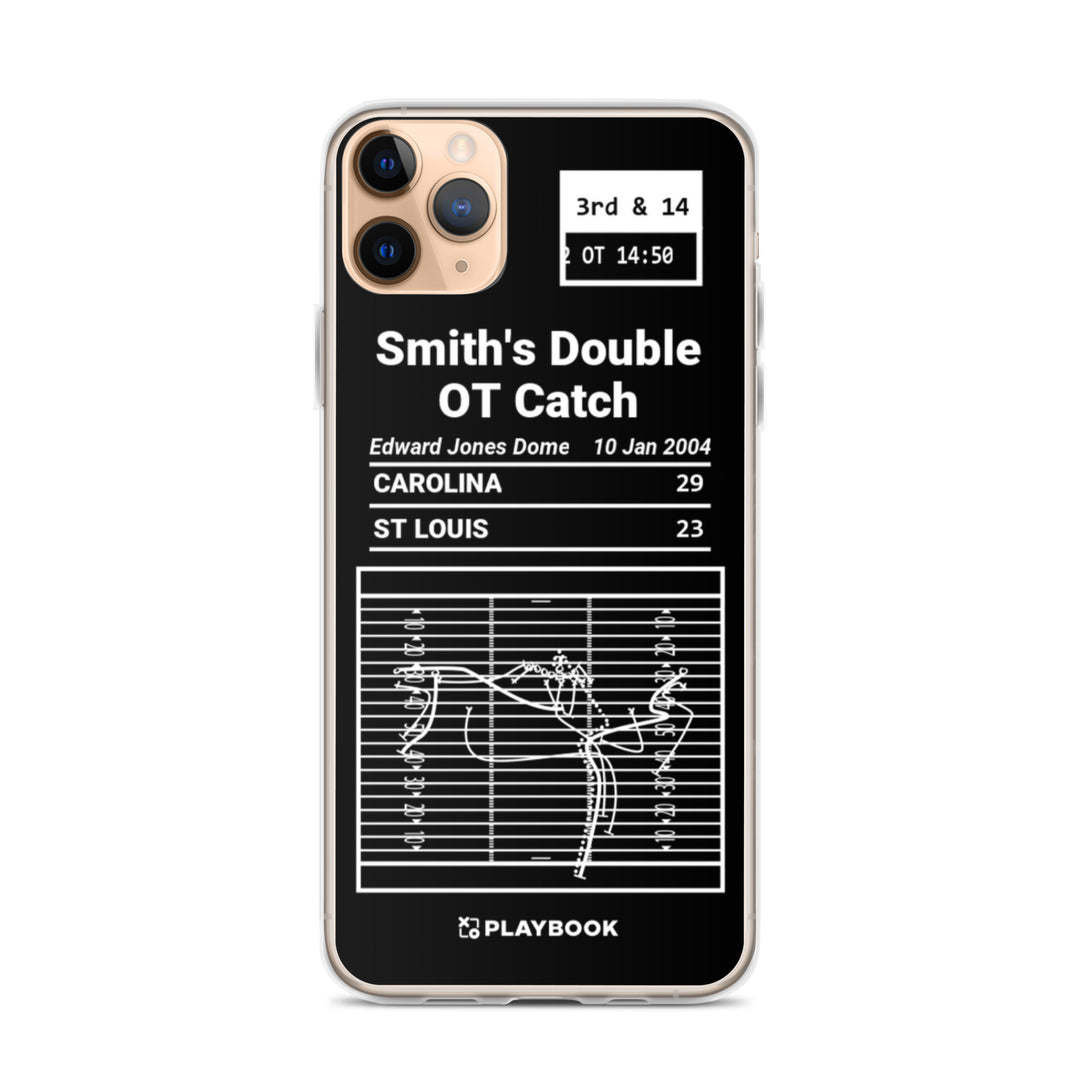 Carolina Panthers Greatest Plays iPhone Case: Smith's Double OT Catch (2004)