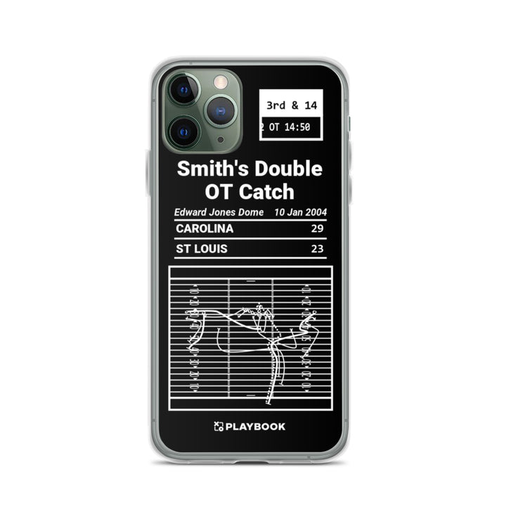 Carolina Panthers Greatest Plays iPhone Case: Smith's Double OT Catch (2004)