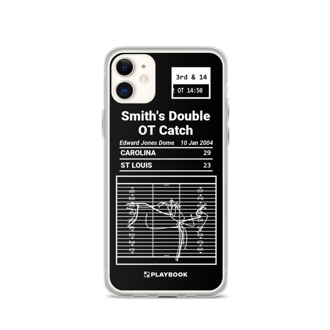 Carolina Panthers Greatest Plays iPhone Case: Smith's Double OT Catch (2004)