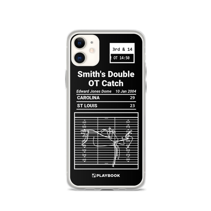 Carolina Panthers Greatest Plays iPhone Case: Smith's Double OT Catch (2004)