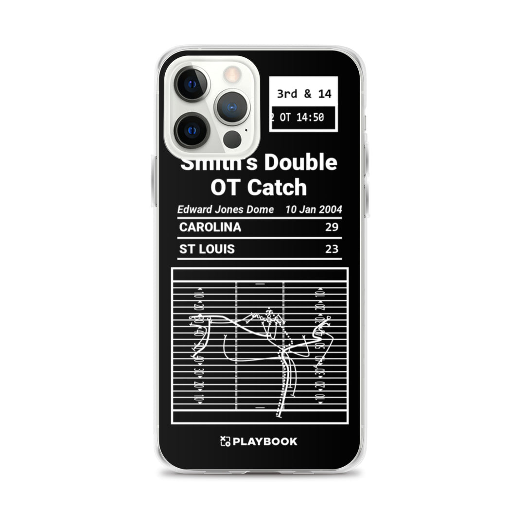 Carolina Panthers Greatest Plays iPhone Case: Smith's Double OT Catch (2004)