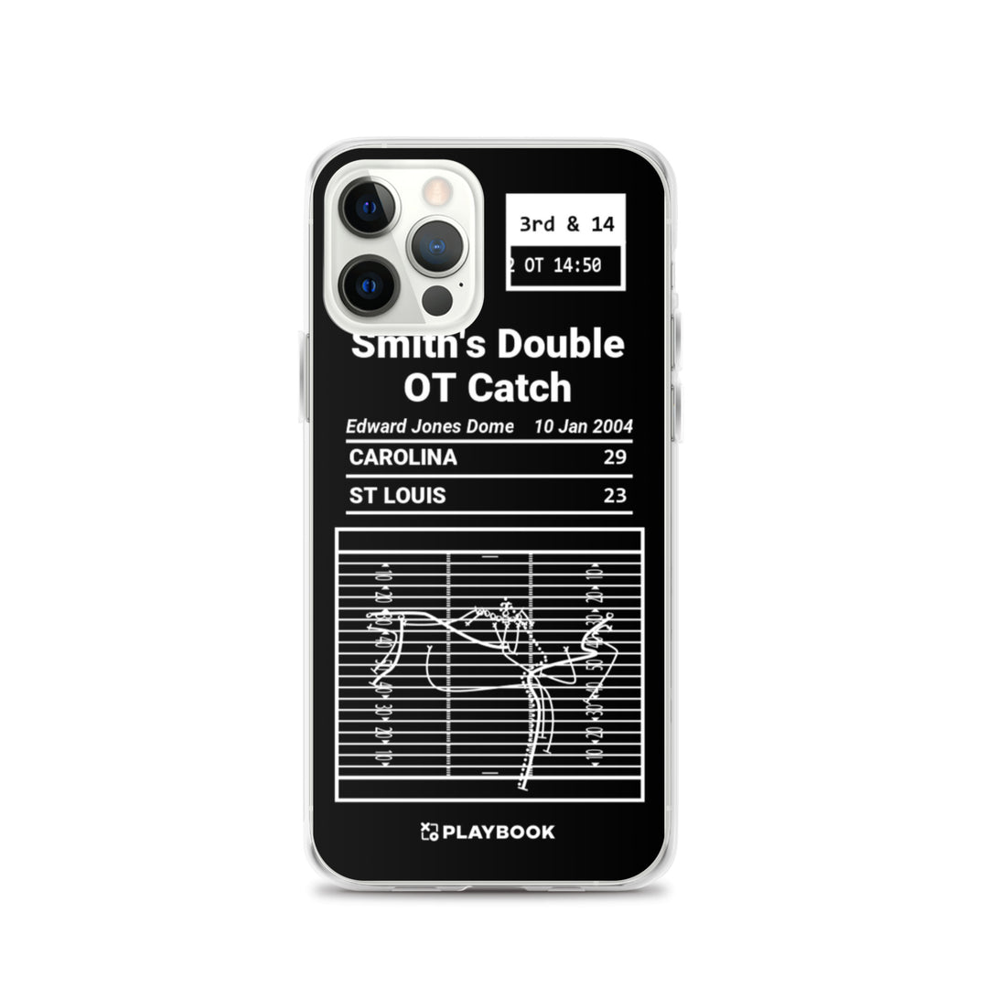 Carolina Panthers Greatest Plays iPhone Case: Smith's Double OT Catch (2004)