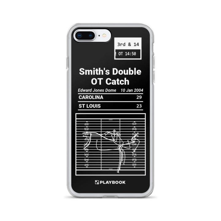 Carolina Panthers Greatest Plays iPhone Case: Smith's Double OT Catch (2004)