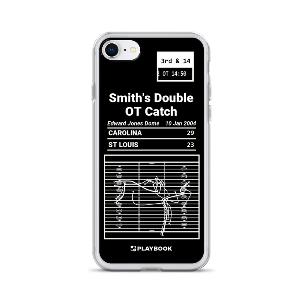 Carolina Panthers Greatest Plays iPhone Case: Smith's Double OT Catch (2004)