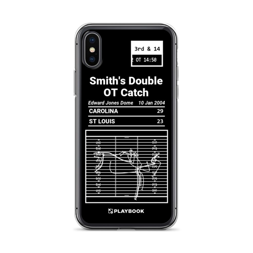 Carolina Panthers Greatest Plays iPhone Case: Smith's Double OT Catch (2004)