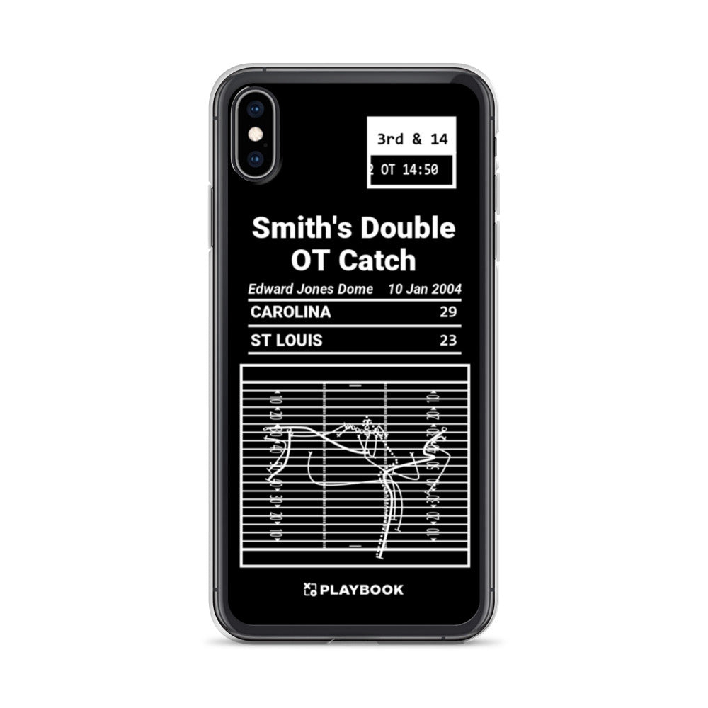 Carolina Panthers Greatest Plays iPhone Case: Smith's Double OT Catch (2004)