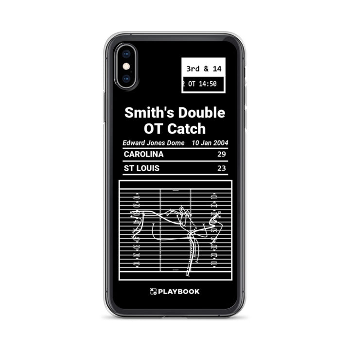 Carolina Panthers Greatest Plays iPhone Case: Smith's Double OT Catch (2004)