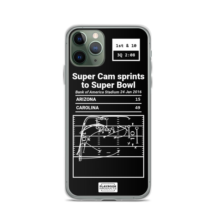 Carolina Panthers Greatest Plays iPhone Case: Super Cam sprints to Super Bowl (2016)