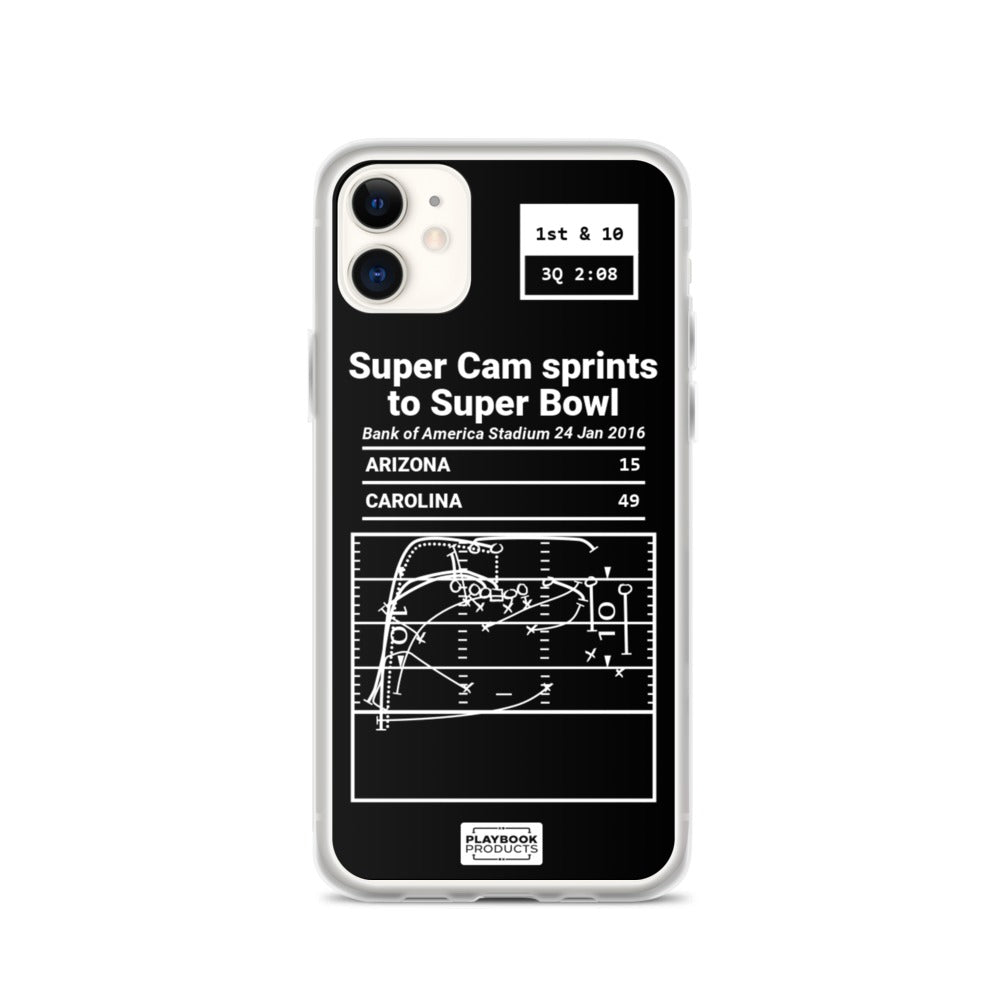 Carolina Panthers Greatest Plays iPhone Case: Super Cam sprints to Super Bowl (2016)