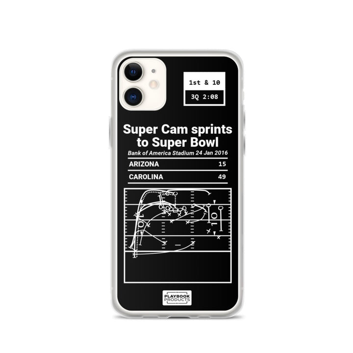 Carolina Panthers Greatest Plays iPhone Case: Super Cam sprints to Super Bowl (2016)
