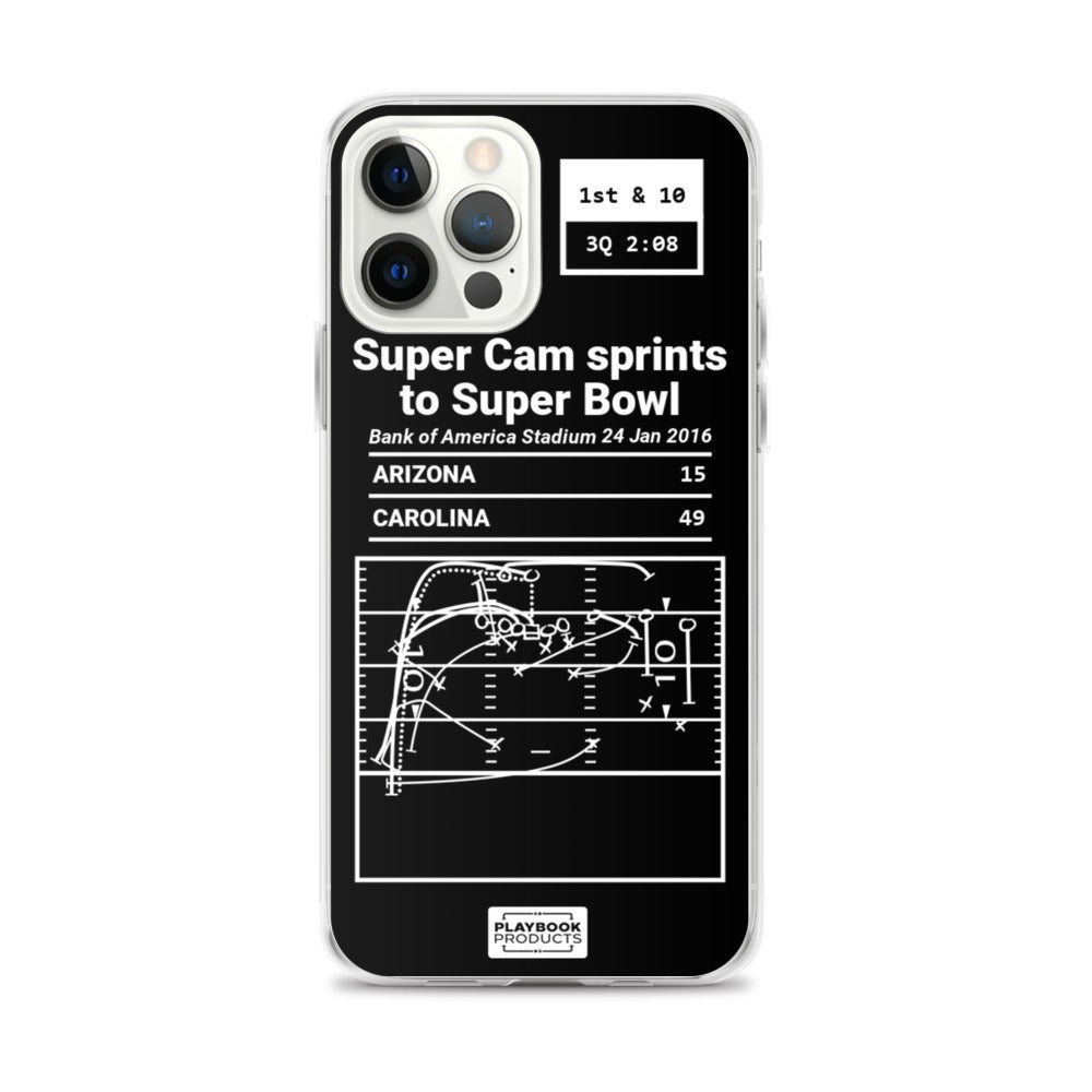 Carolina Panthers Greatest Plays iPhone Case: Super Cam sprints to Super Bowl (2016)