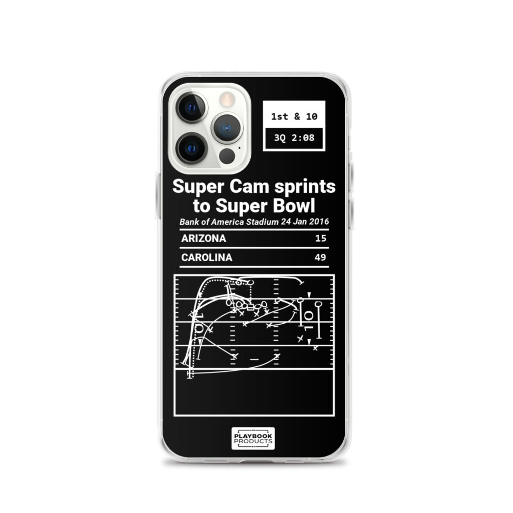 Carolina Panthers Greatest Plays iPhone Case: Super Cam sprints to Super Bowl (2016)