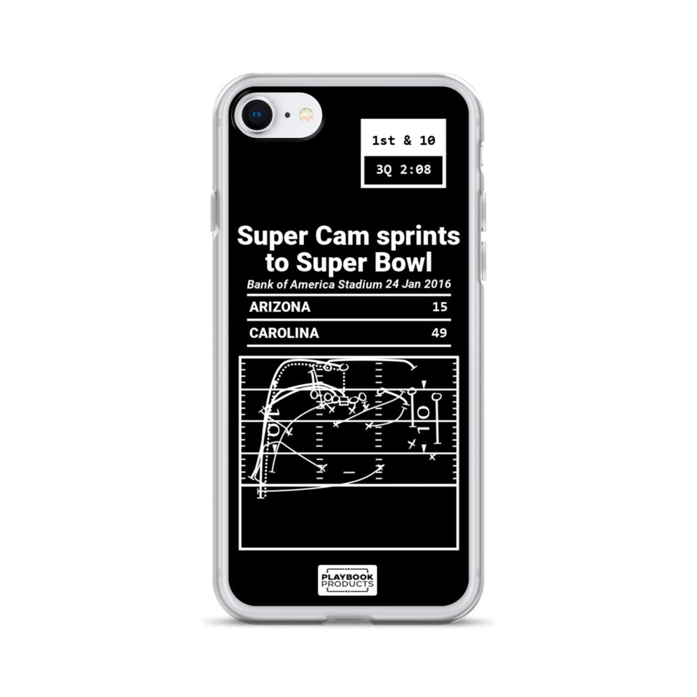 Carolina Panthers Greatest Plays iPhone Case: Super Cam sprints to Super Bowl (2016)