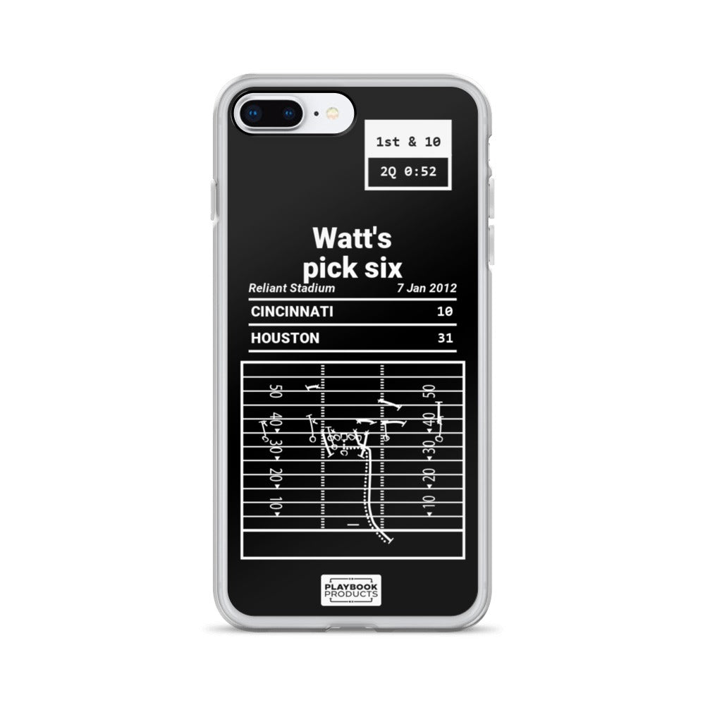 Houston Texans Greatest Plays iPhone Case: Watt's pick six (2012)