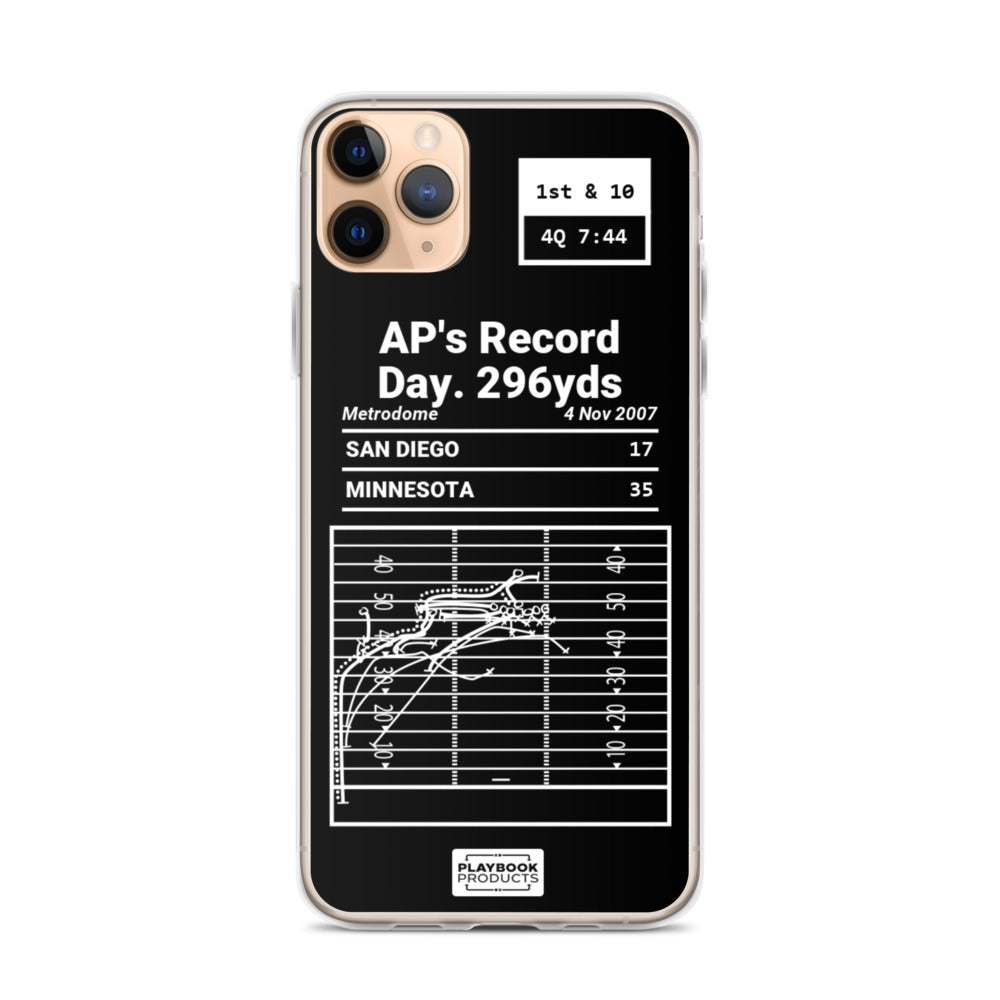 Minnesota Vikings Greatest Plays iPhone Case: AP's Record Day. 296yds (2007)