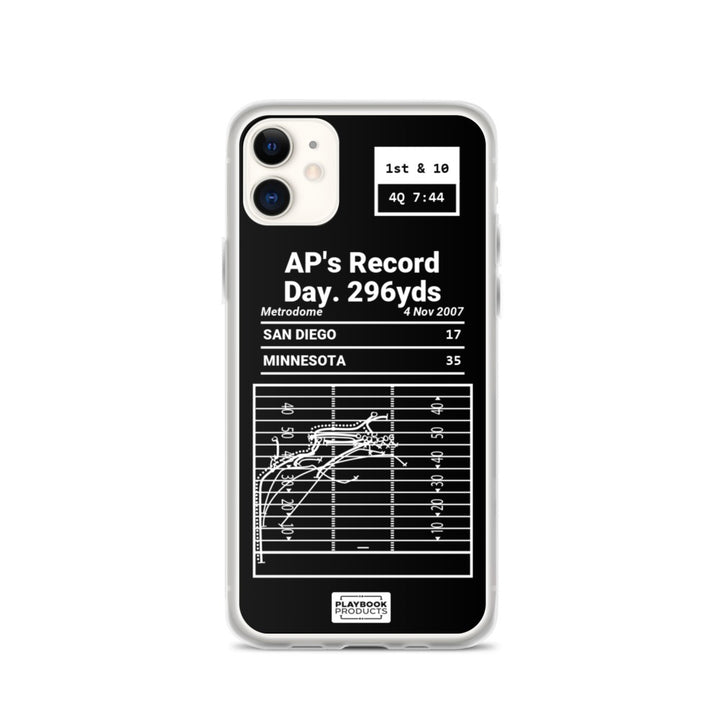 Minnesota Vikings Greatest Plays iPhone Case: AP's Record Day. 296yds (2007)