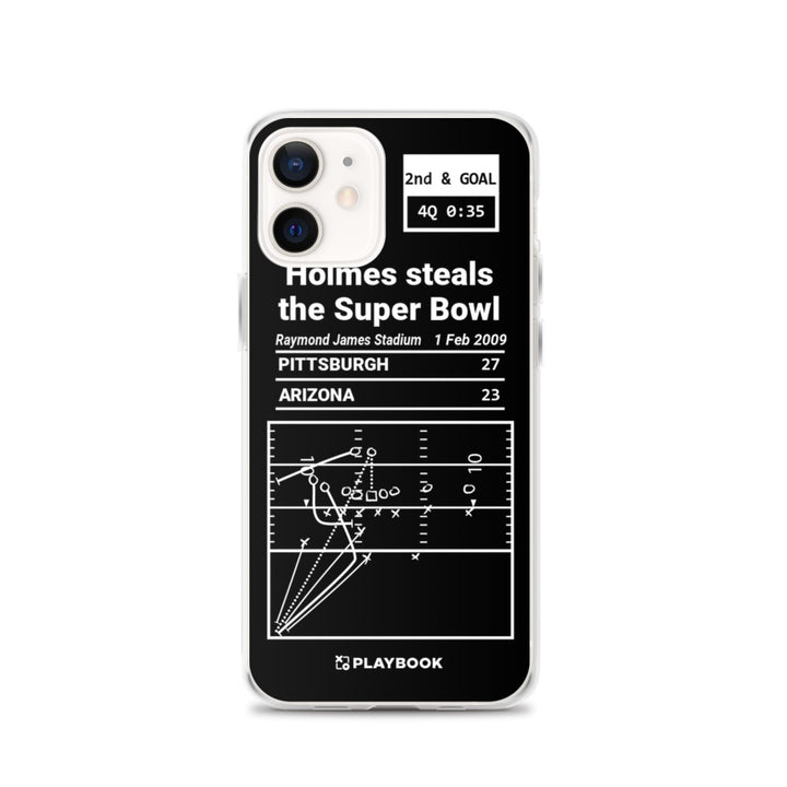 Pittsburgh Steelers Greatest Plays iPhone Case: Holmes steals the Super Bowl (2009)