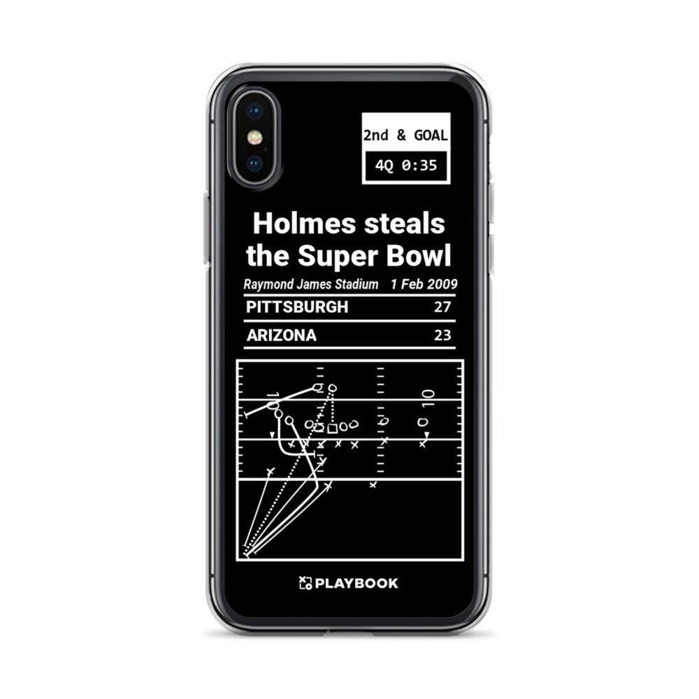 Pittsburgh Steelers Greatest Plays iPhone Case: Holmes steals the Super Bowl (2009)