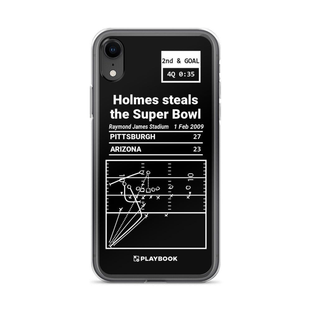 Pittsburgh Steelers Greatest Plays iPhone Case: Holmes steals the Super Bowl (2009)