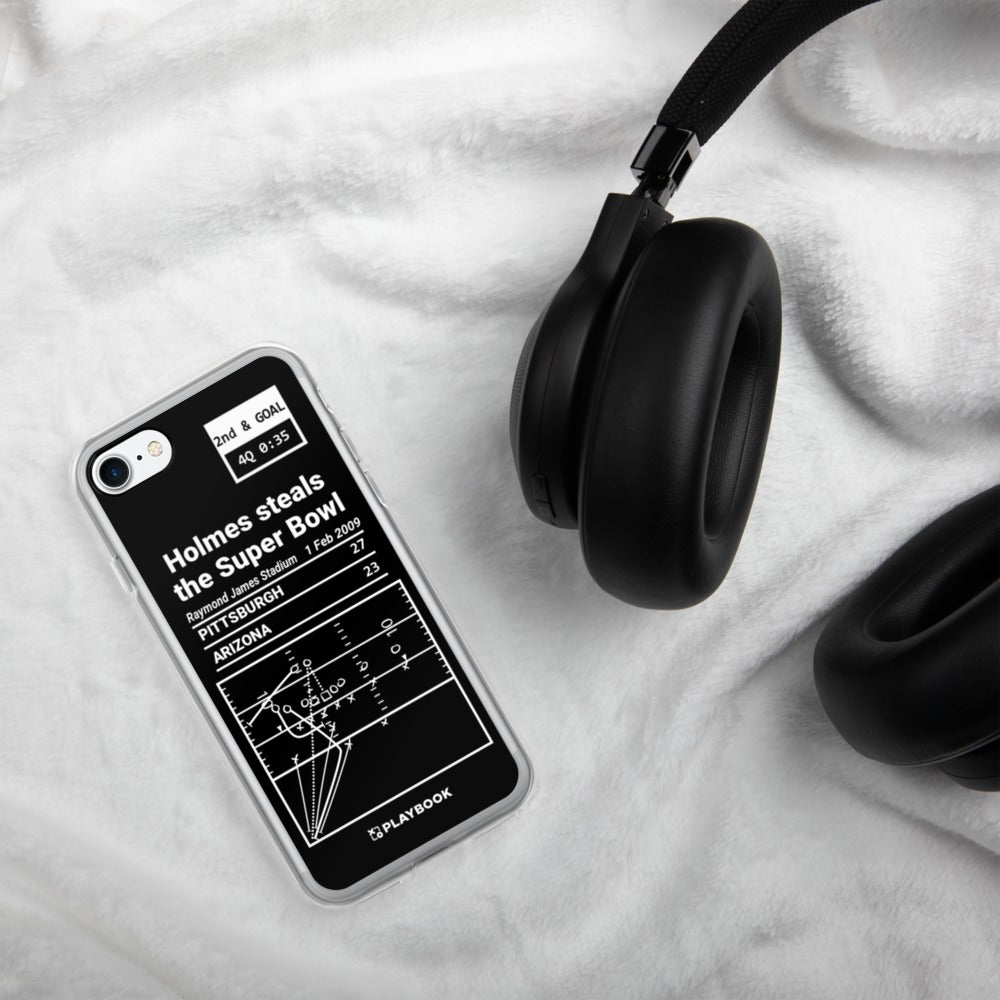 Pittsburgh Steelers Greatest Plays iPhone Case: Holmes steals the Super Bowl (2009)