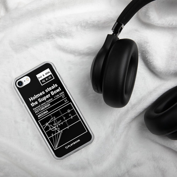 Pittsburgh Steelers Greatest Plays iPhone Case: Holmes steals the Super Bowl (2009)