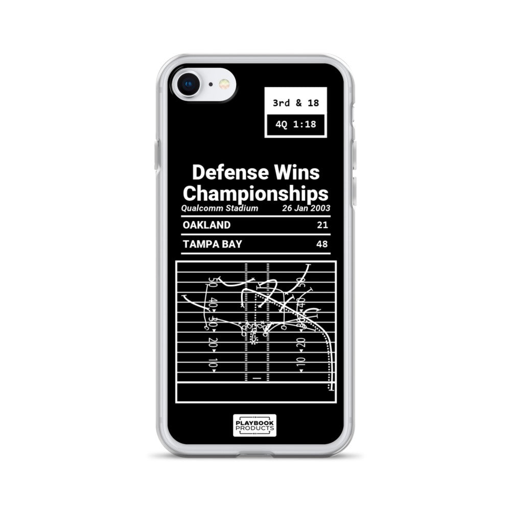 Tampa Bay Buccaneers Greatest Plays iPhone Case: Defense Wins Championships (2003)