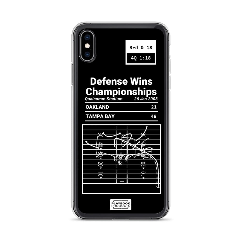 Tampa Bay Buccaneers Greatest Plays iPhone Case: Defense Wins Championships (2003)