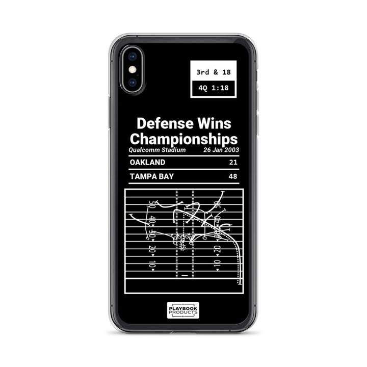 Tampa Bay Buccaneers Greatest Plays iPhone Case: Defense Wins Championships (2003)
