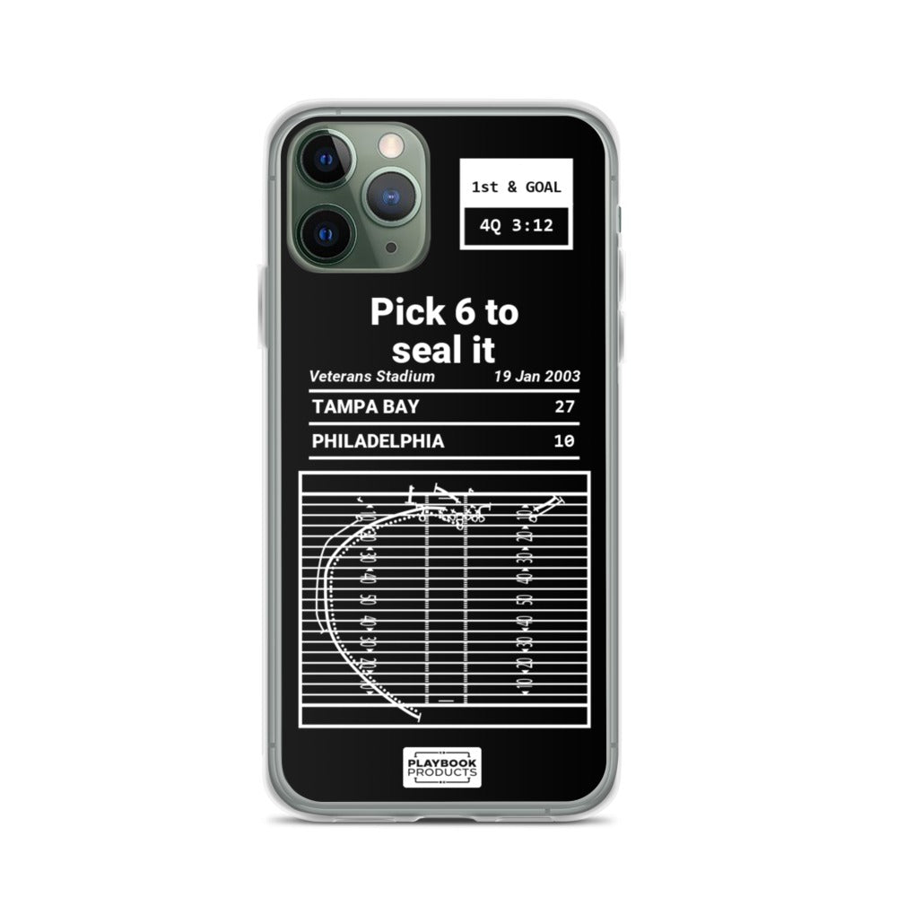 Tampa Bay Buccaneers Greatest Plays iPhone Case: Pick 6 to seal it (2003)