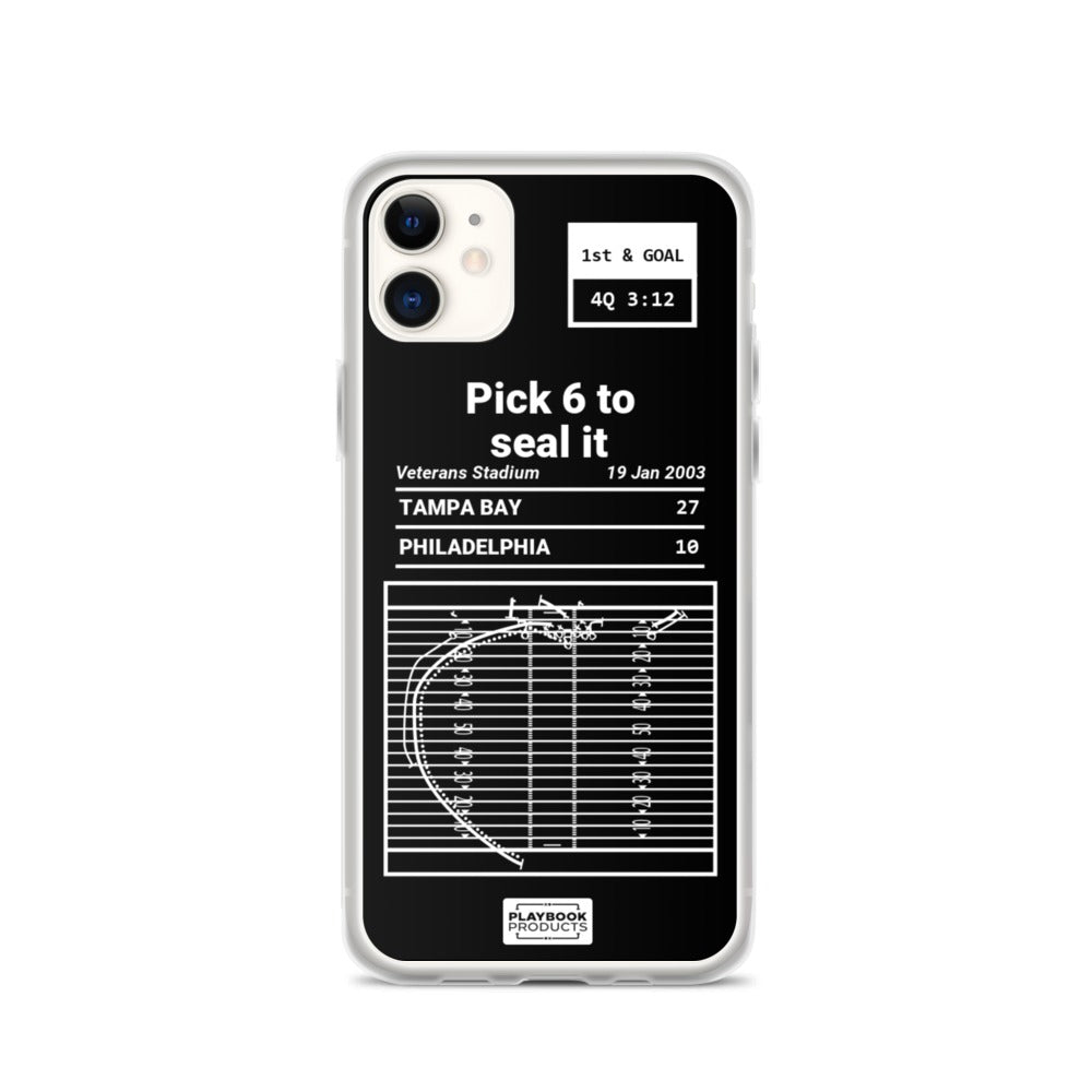 Tampa Bay Buccaneers Greatest Plays iPhone Case: Pick 6 to seal it (2003)