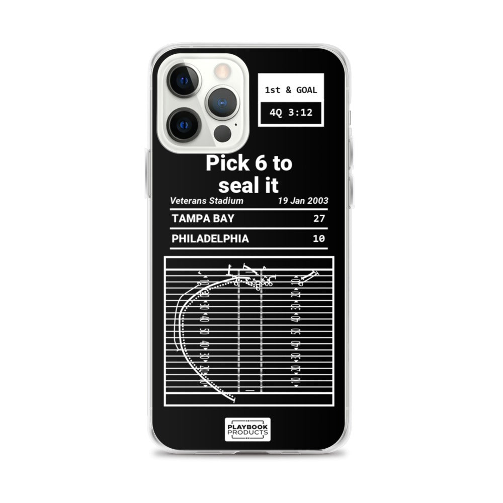 Tampa Bay Buccaneers Greatest Plays iPhone Case: Pick 6 to seal it (2003)