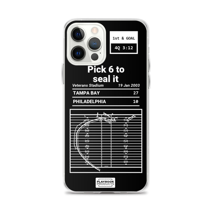 Tampa Bay Buccaneers Greatest Plays iPhone Case: Pick 6 to seal it (2003)