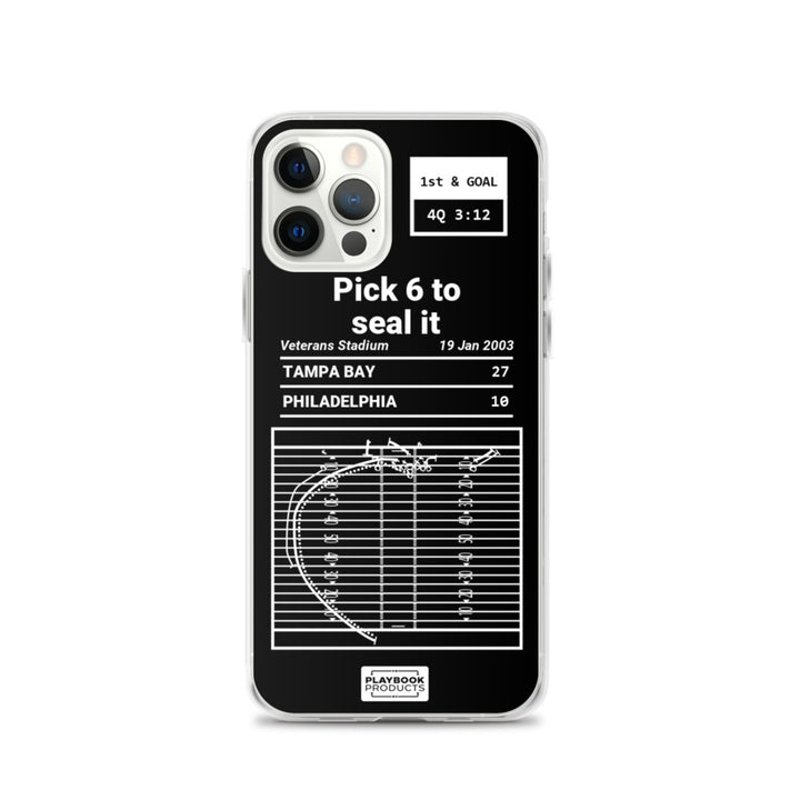 Tampa Bay Buccaneers Greatest Plays iPhone Case: Pick 6 to seal it (2003)