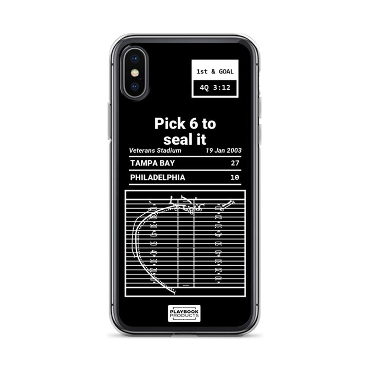 Tampa Bay Buccaneers Greatest Plays iPhone Case: Pick 6 to seal it (2003)