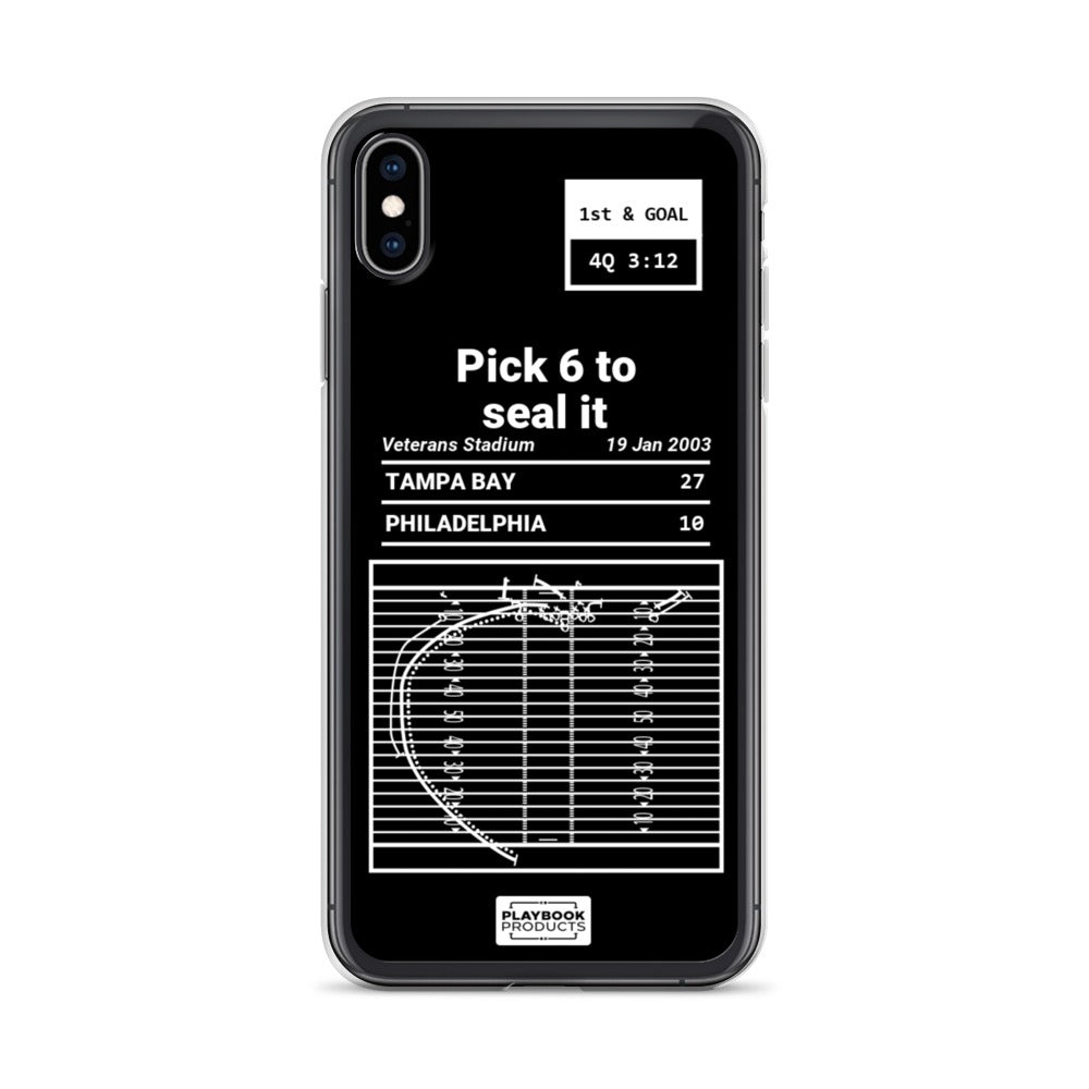 Tampa Bay Buccaneers Greatest Plays iPhone Case: Pick 6 to seal it (2003)