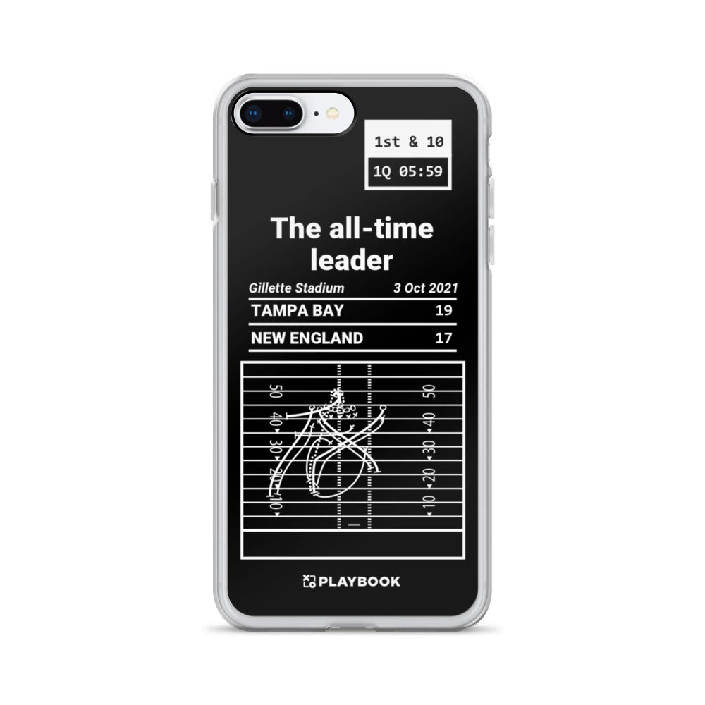 Tampa Bay Buccaneers Greatest Plays iPhone Case: The all-time passing yards leader (2021)