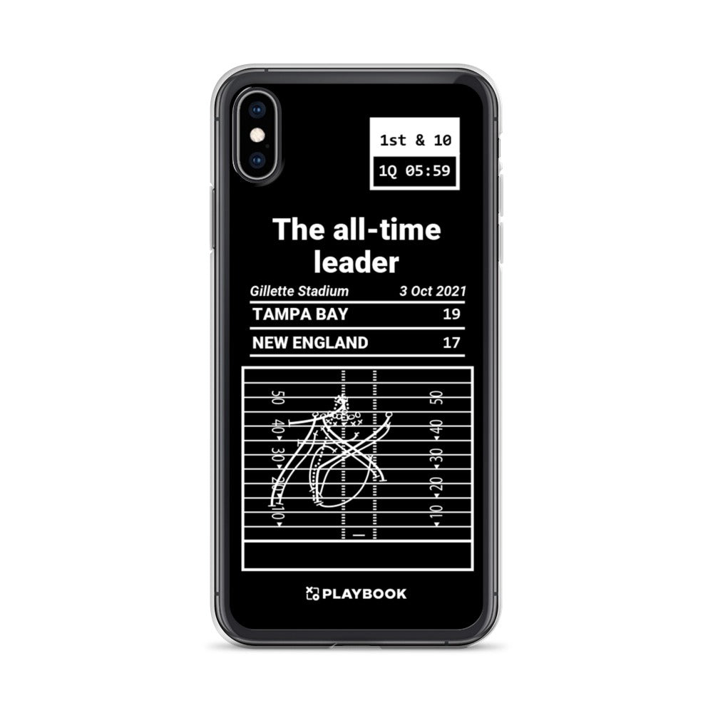 Tampa Bay Buccaneers Greatest Plays iPhone Case: The all-time passing yards leader (2021)