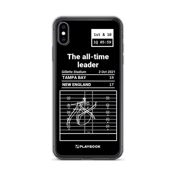 Tampa Bay Buccaneers Greatest Plays iPhone Case: The all-time passing yards leader (2021)