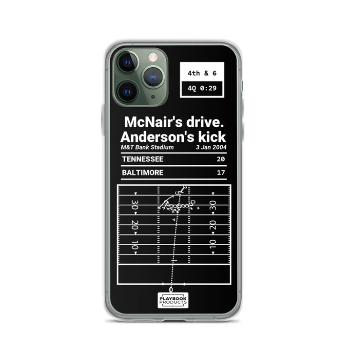 Tennessee Titans Greatest Plays iPhone Case: McNair's drive. Anderson's kick (2004)